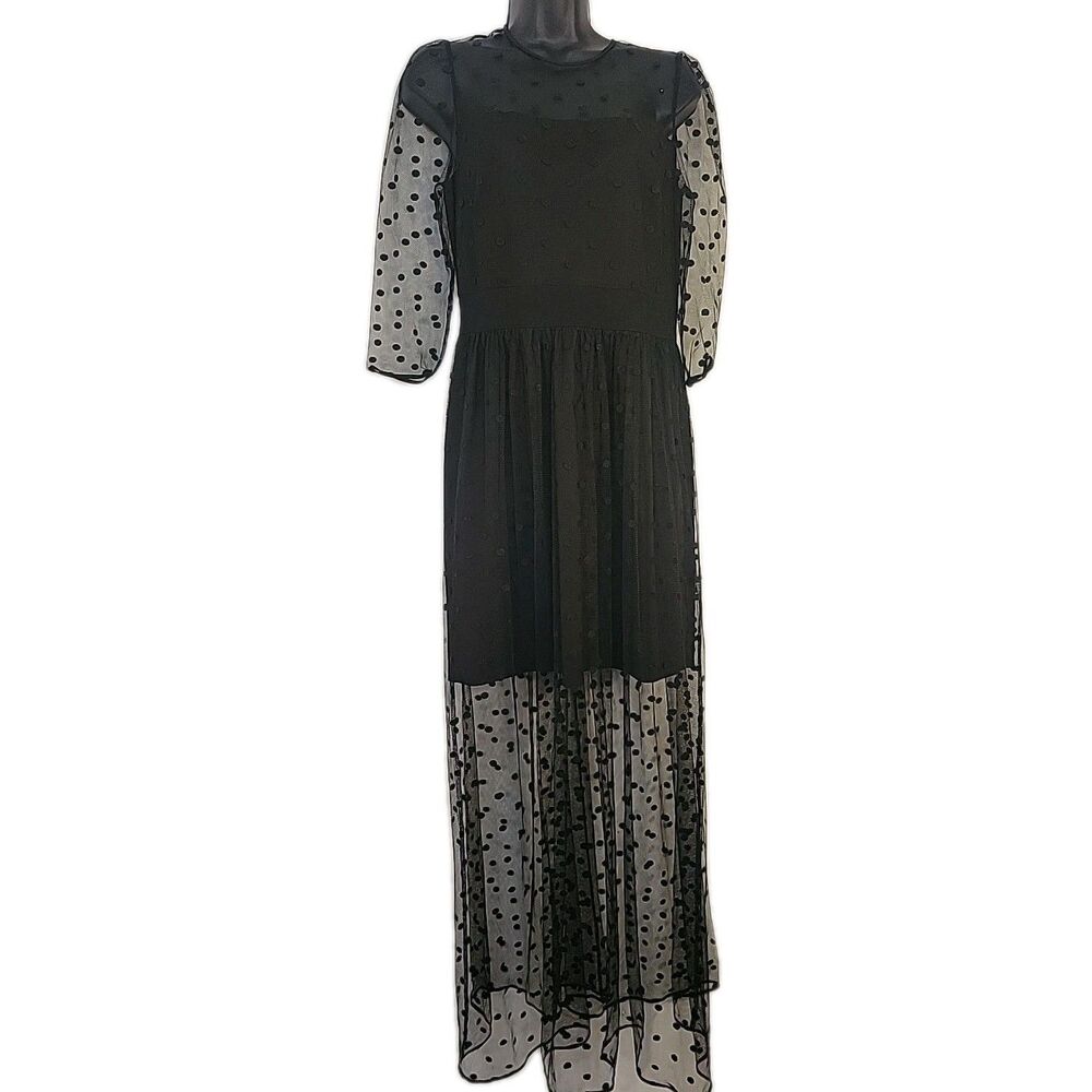 ALICE BY TEMPERLEY Black Polka Dot Celia Maxi Dress Size 6 UK 10 Retail $352